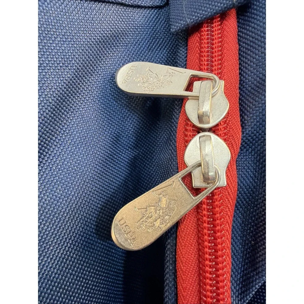 USPolo ASSN Red White And Blue Duffel‎ Bag With Wheels And Handle